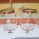 Set of 6 cognac glasses, clear glass, gilding / Austria / 1960s.