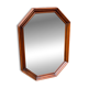 Vintage octagonal mirror in solid wood 70x50cm