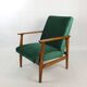 Méridienne vintage en velours vert, années 1970
