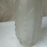 Pair of glass vases frost compress epoque art deco