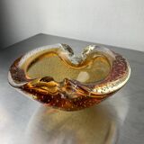 Orange Bubbles pocket emptier by Seguso, Murano glass, Italy, 1970