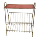 Table porte-vinyles dorée