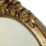 Vintage Oval Gold Leaf Gilded Mirror Resin Classic Sixties