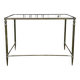 Side table in brass and smoked glass