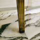 Vintage brass fluted side table & chrome — Romeo Rega 1970