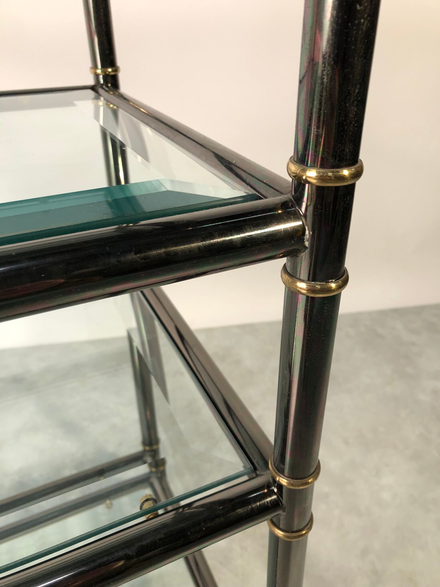 Hollywood Regency glass shelf