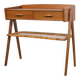 Mid-Century Teak and Rattan Console Table by Søren Rasmussen, Denmark, 1960