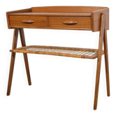 Mid-Century Teak and Rattan Console Table by Søren Rasmussen, Denmark, 1960