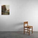 Rustic Farmstead Painting by E. Depriens in Oil on Canvas, Belgium ca. 1930