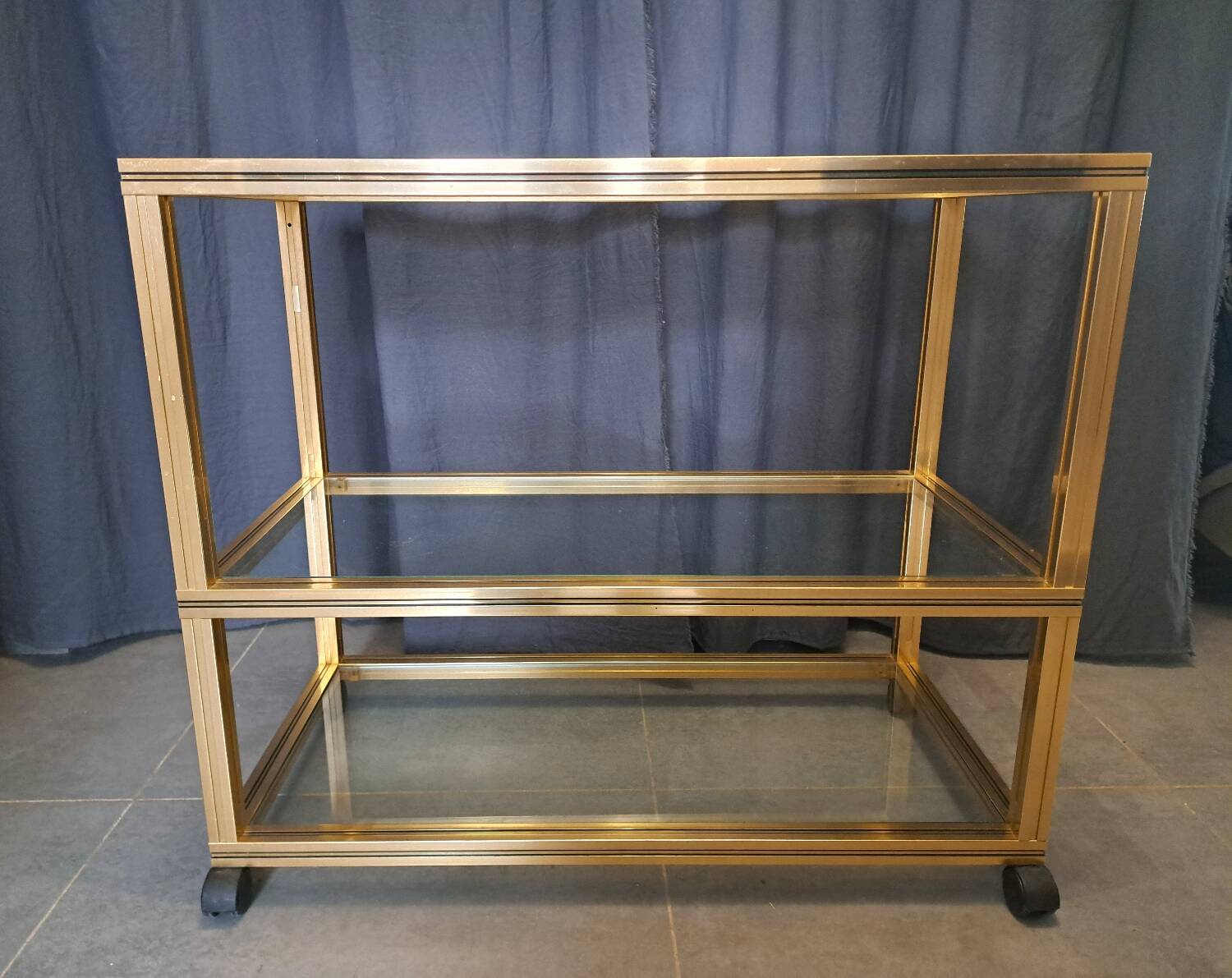 Pierre Vandel serving trolley in gold aluminum