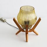 Pair of 1970's Vintage bedside table lamps by Drevo Humpolec