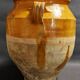 Yellow glazed terracotta jam pot, South West, 19th century