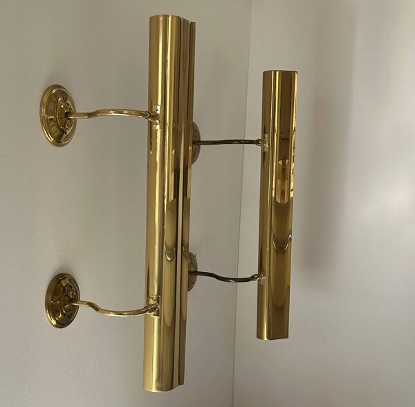 Paire d’appliques XL vintage orientable laiton, France 1970