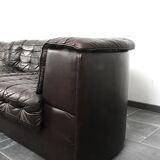 Canapé trois places De Sede DS-11 en cuir marron chocolat