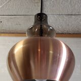 Scandinavian style pendant light in metal and glass - 60s/70s