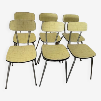 Série de chaises formica jaune