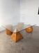 Table basse en bois et verre attribuée à Metafora