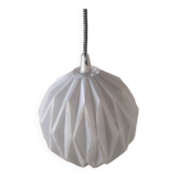 Vintage origami glass globe pendant light