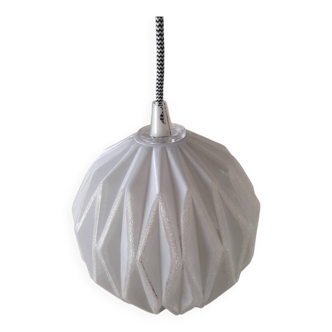 Suspension globe origami vintage en verre