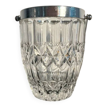 Seau à glaçons en verre taillé