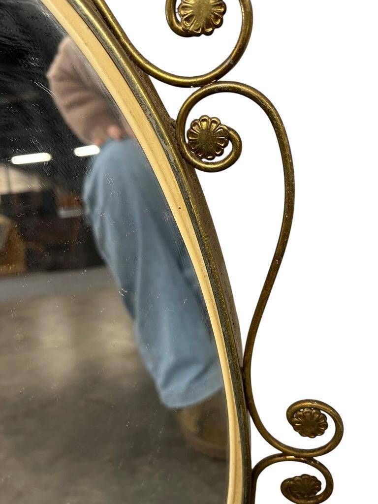 Vintage gold oval wall mirror