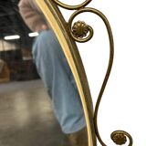 Vintage gold oval wall mirror