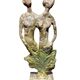 Sculpture of a man and a woman in spelter, signed Patsoglou