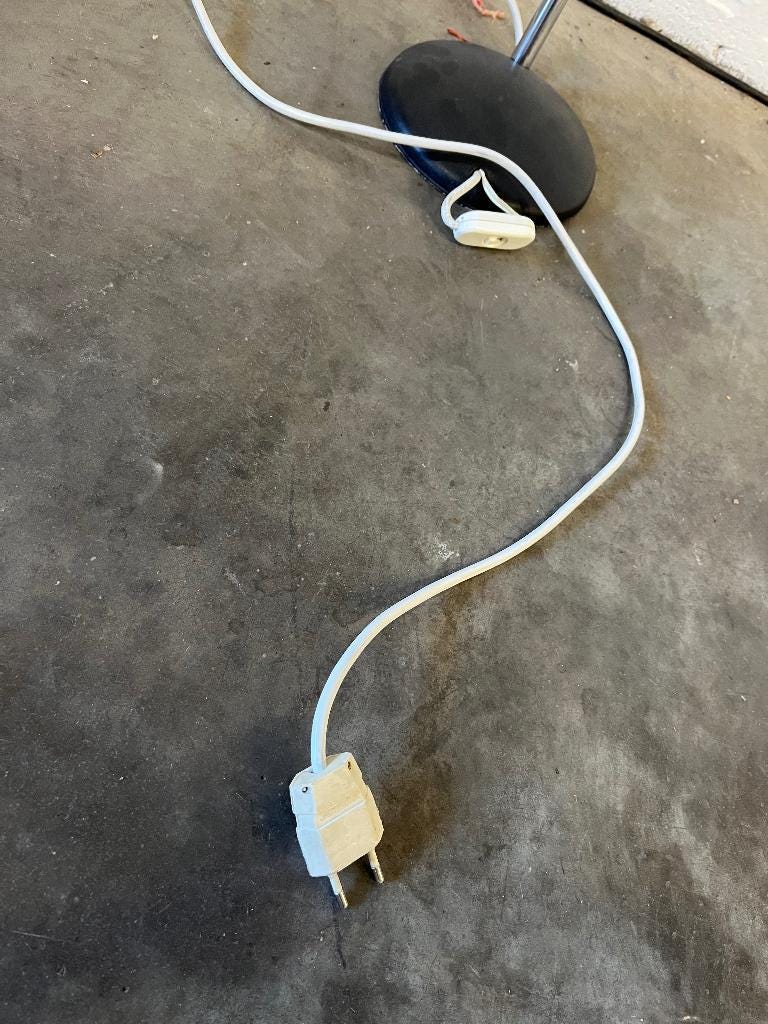 Vintage turquoise metal desk lamp / table lamp