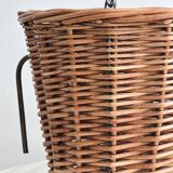 Vintage Wicker Basket for Bike, Removable Carrying Basket with Handle