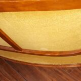 Canapé banquette style Louis XV jaune, 2 places