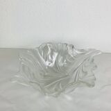 Vintage glass leaf salad bowl or fruit bowl