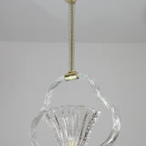 Charming Ercole Barovier Art Deco Chandelier, 'Bullicante' Glass Murano, 1940s