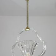 Charming Ercole Barovier Art Deco Chandelier, 'Bullicante' Glass Murano, 1940s