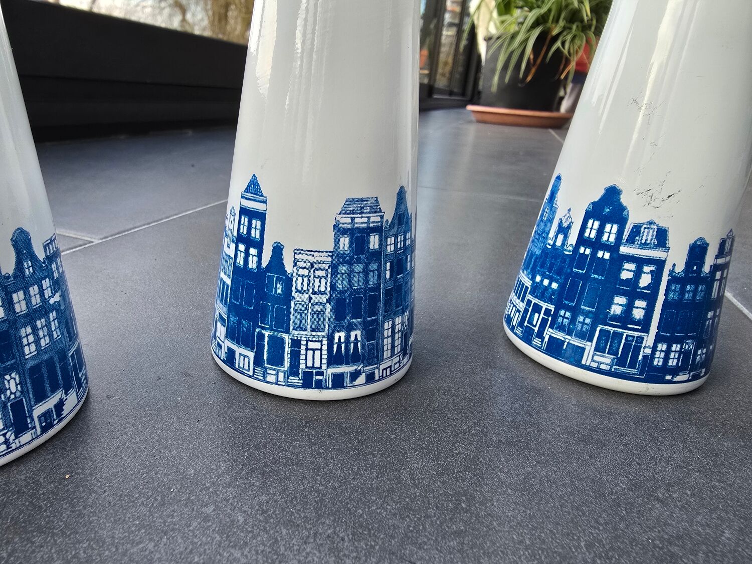 4 vintage Dutch vases for hyacinths