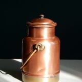 Copper and brass milk pot