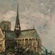 Oil on canvas representing Notre-Dame de Paris post-impressionist
