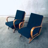 Mid-Century Modern Bentwood Lounge Chairs, Belgium, 1950s, Set of 2