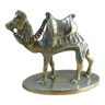 Sculpture figurine de chameau en laiton sur socle fait main vintage