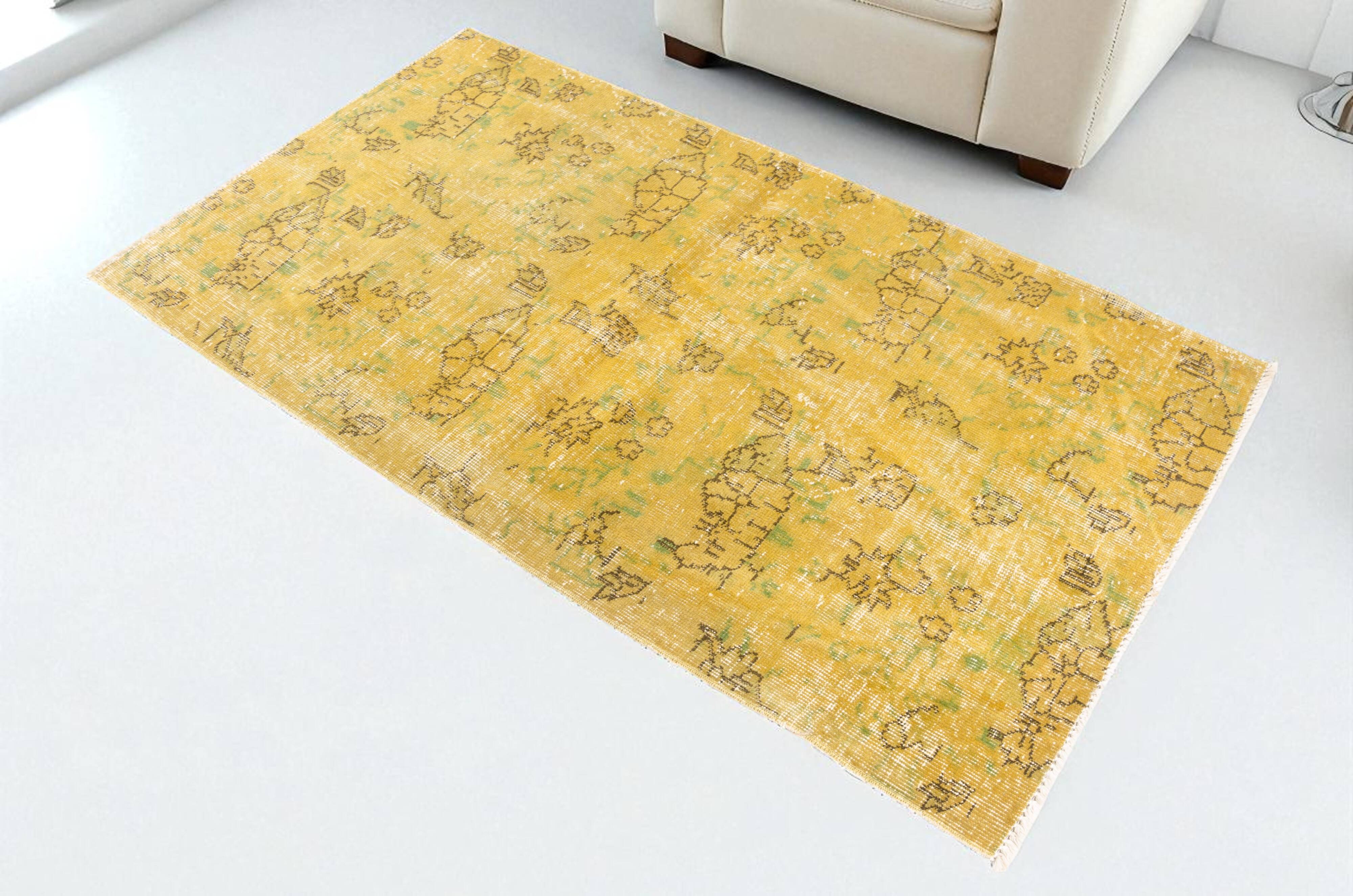 Yellow Vintage Tribal Carpet