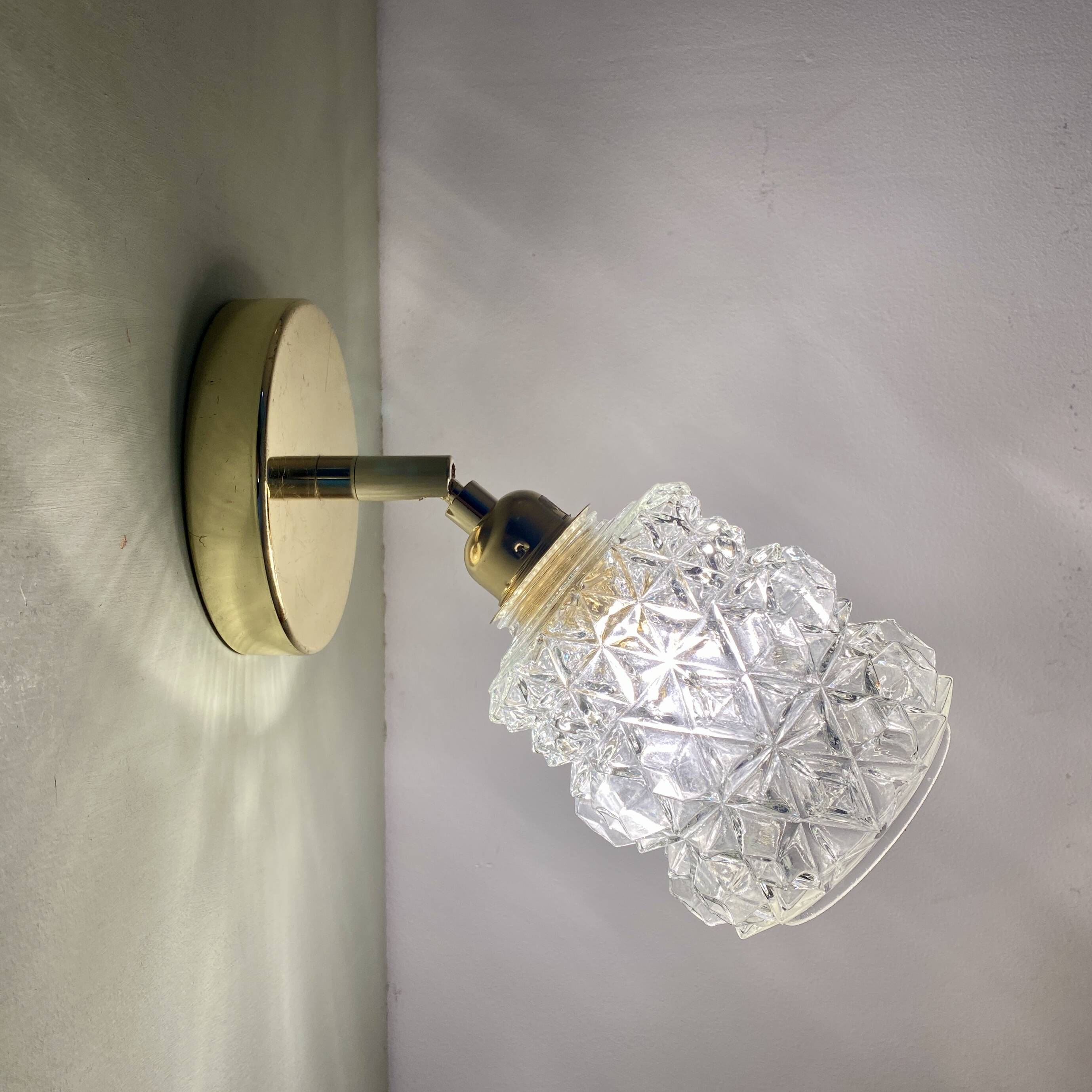 Vintage molded glass globe wall light