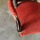 Napoleon III medallion armchair in carved wood and red velvet.