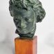 Plaster bust of Beethoven with bronze patina, signed, 27 cm