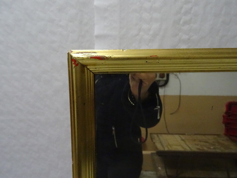 Miroir vintage années 50 bois doré 112 x 134 cm