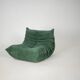 Togo set of armchair and pouf in emerald bucle