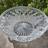 Large crystal bowl with 2 handles, diameter 23 cm, height 9.6 cm