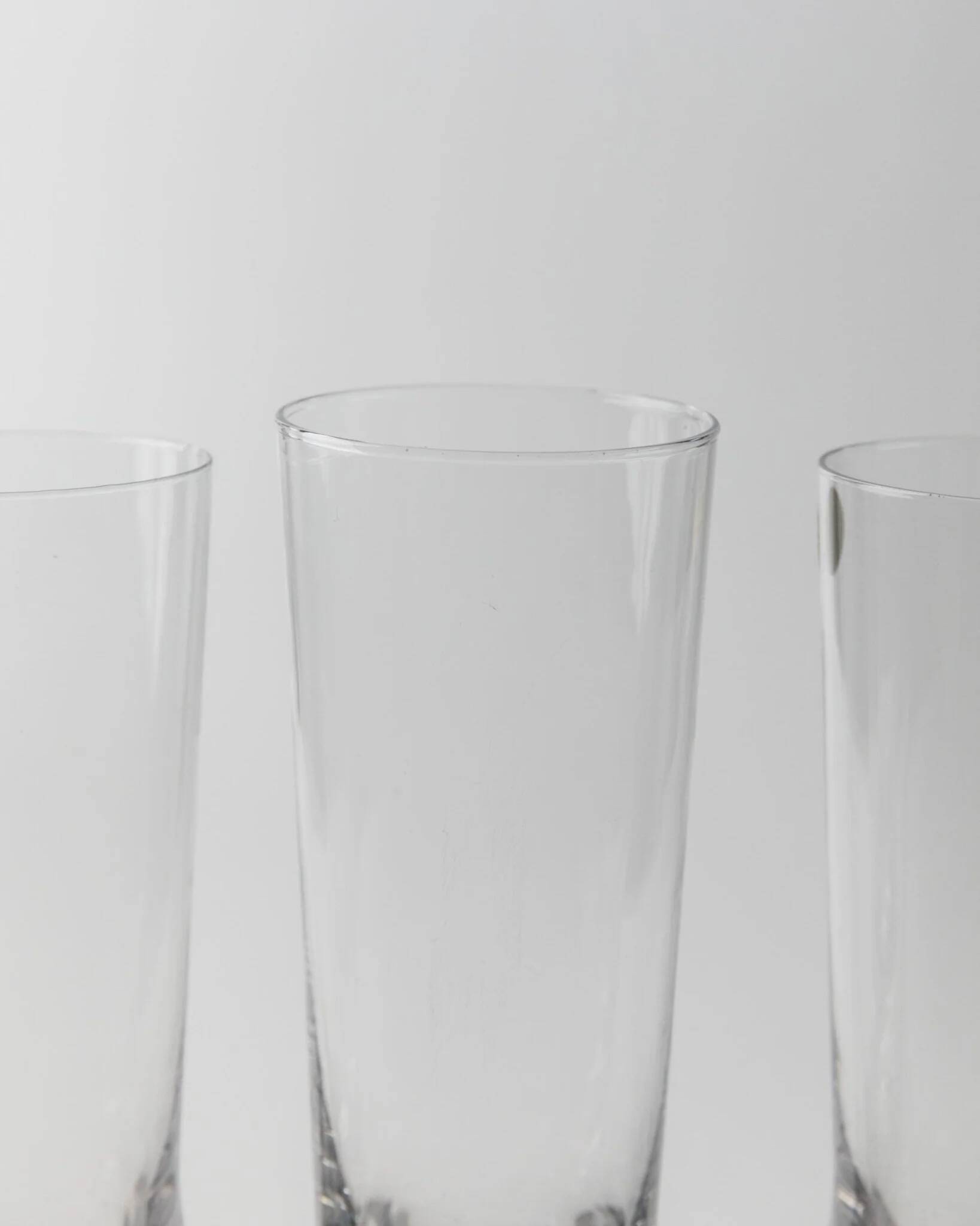 Set of 6 Transparent Murano Glass Cocktail Glasses with Bubble – Vintage Italian Crystal, 1970s