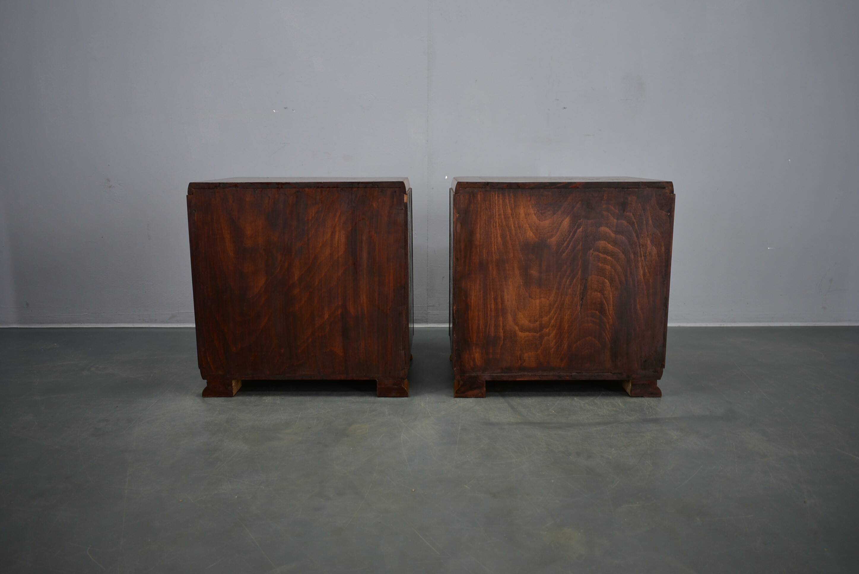 1939s pair of art deco bedside tables, Czechoslovakia
