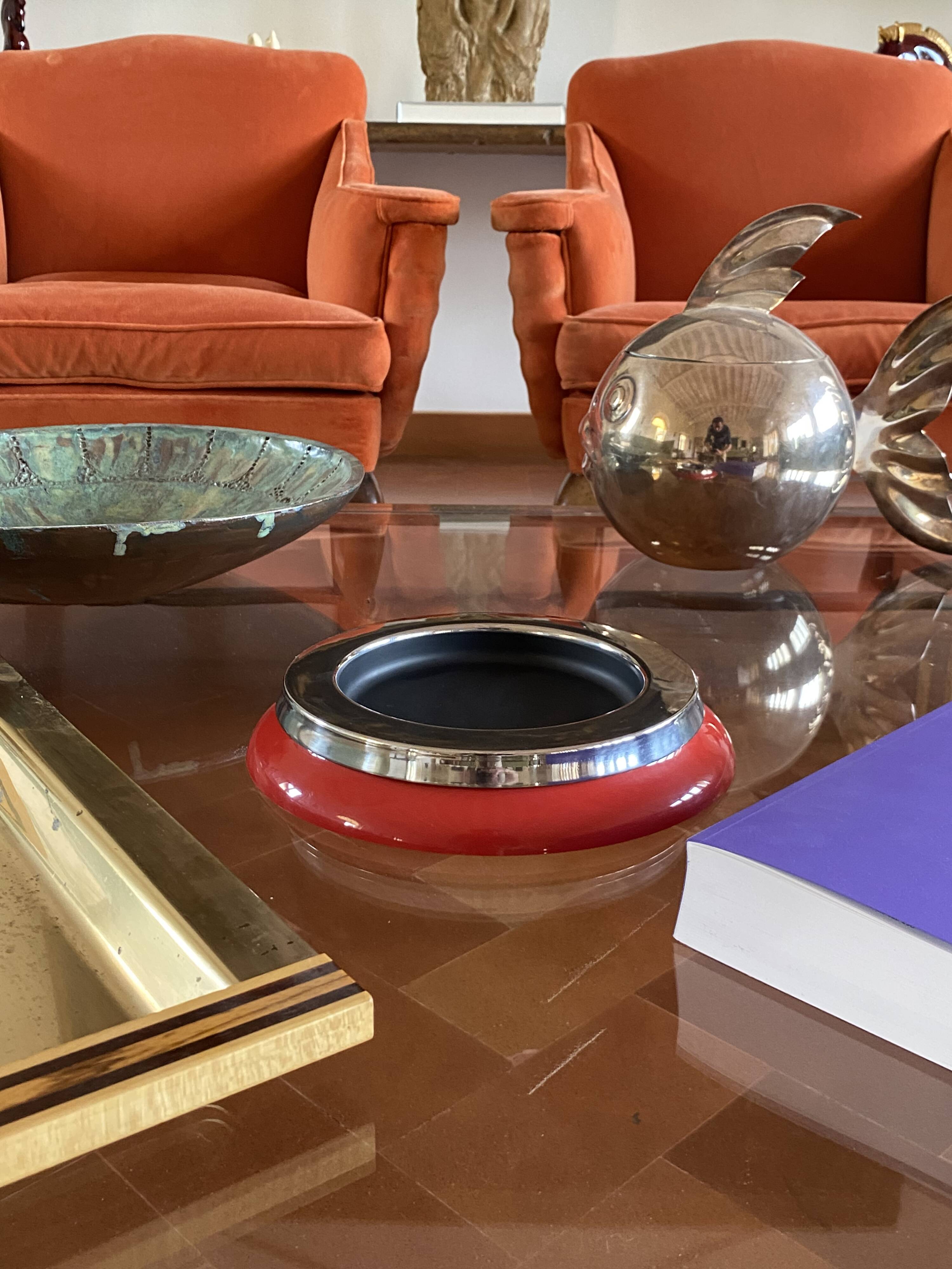 Sergio Asti, mod.4635 red ashtray / catchall, Kartell Italy 1967