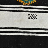 Tapis de chanvre blanc et noir 6x13, 202x404cm