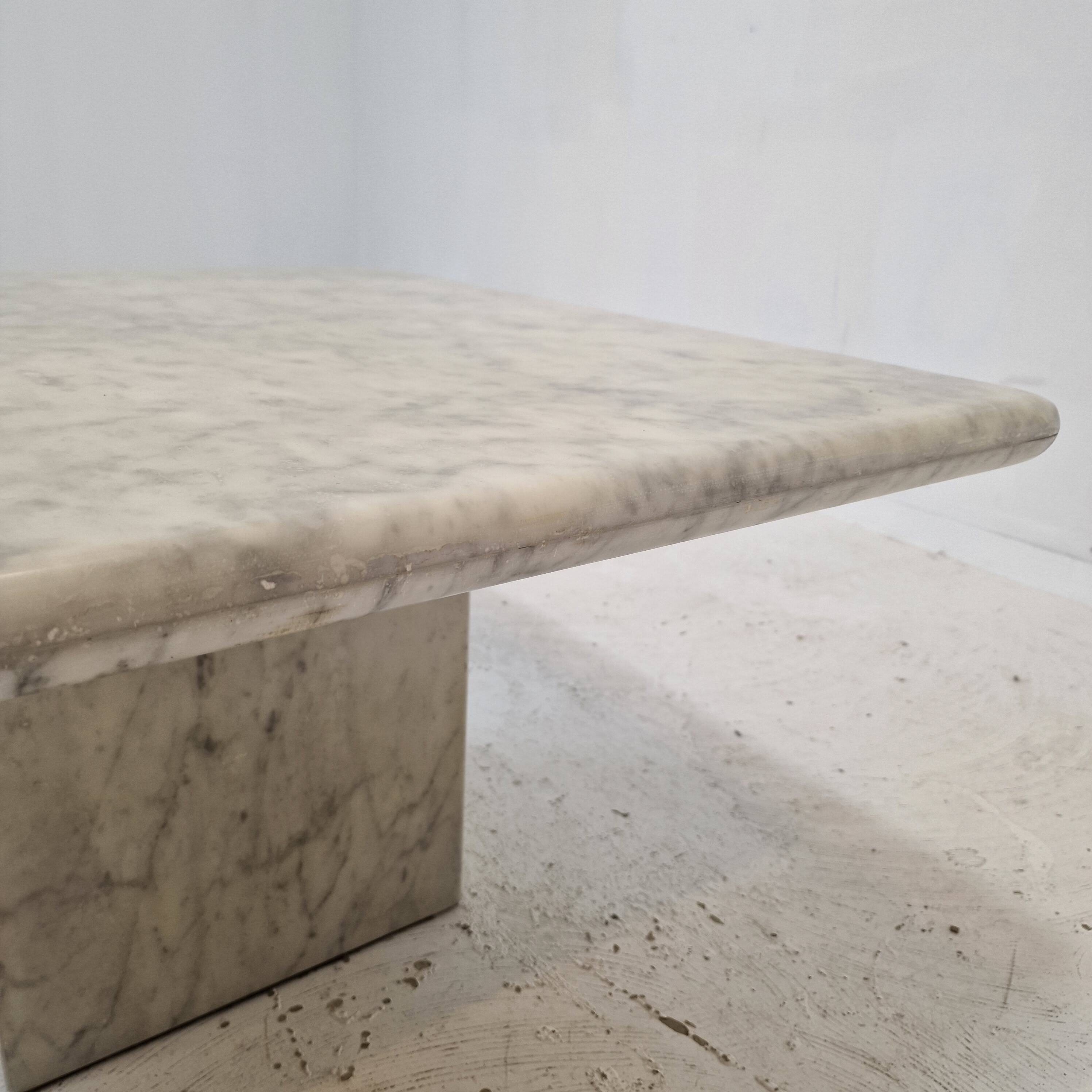 Italian Carrara Marble Coffee Table, 1980s